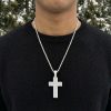Iced Out Paved Mosaic Cross Pendant