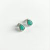 S925 Silver 1.5CT Pear Cut Emerald Diamond Stud Earrings
