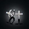 Iced Cross Hoop Earrings