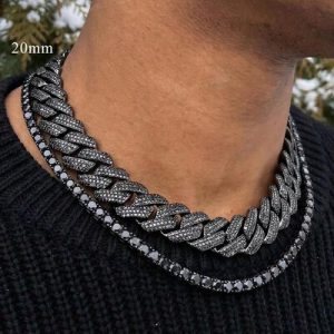 10mm/13mm/15mm/20mm Iced Miami Cuban Chain in Black Gold