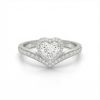 Heart Cut VVS Moissanite Halo Engagement Ring