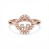 S925 Silver Clover Shaped Dancing Diamond Ring