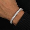 5mm Emerald Cut Sides Round Cut Tennis Bracelet