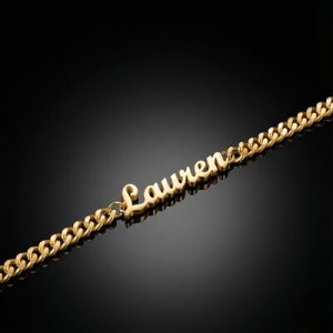 Custom Font Name Bracelet/Anklet with 3mm Cuban Link