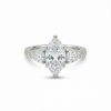 Marquise Cut VVS Moissanite Three Stone Engagement Ring