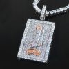 Iced Rectangle Custom Name Spaceship Pendant