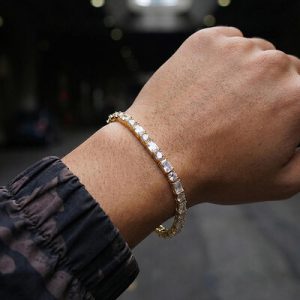 5mm Baguette&Round Stone Tennis Bracelet