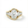 4.56CT Oval Cut VVS Moissanite Full Channel Set Engagement Ring