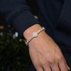 Iced Oval Cut Flower Tennis Bracelet
