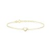 S925 Silver Heart Shaped Diamond Halo Bracelet