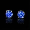 Sapphire Blue Round Cut Stud Earrings