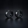 Stainless Steel Hoop Earrings in Black Gold