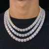 10mm Iced Out Side with Diamonds Tennis Chain