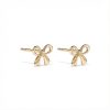 S925 Silver Bow Diamond Stud Earrings