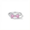 S925 Silver Pink Bow Engagement Ring