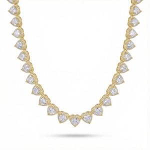 Iced 10mm Heart Cluster Tennis Chain Choker