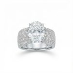8.8CT Oval Cut VVS Moissanite Pave Engagement Ring