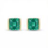1.3ct Emerald Asscher Cut Stud Earrings