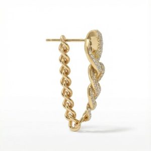 Diamond Double Chain Drop Earrings