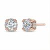 S925 Silver Round Diamond Halo Stud Earrings