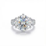 Luxury 9 Ct Round Cut S925 Sterling Silver Engagement Ring