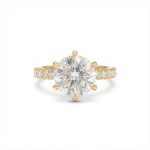6.5CT Round Cut VVS Moissanite Pave Engagement Ring