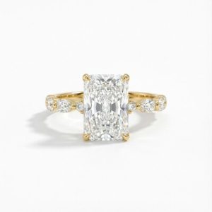 5.95CT Radiant Cut VVS Moissanite Halo Engagement Ring