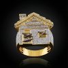 Iced Trap House Ring in Gold