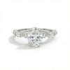 3.66CT Oval Cut VVS Moissanite Halo Engagement Ring