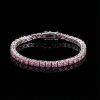 3mm/4mm/5mm S925 & Moissanite Pink Tennis Bracelet