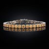 3mm/4mm/5mm S925 & Moissanite Champagne Tennis Bracelet