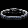 3mm/4mm/5mm S925 & Moissanite Colorful Blue Tennis Bracelet