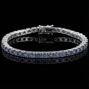 3mm/4mm/5mm S925 & Moissanite Colorful Blue Tennis Bracelet