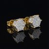 Hexagon Micro Pave Studs Earrings