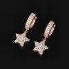 Iced Five-pointed Star Dangle Earrings