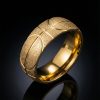 Men's Basketball Pattern Frosted Steel Band in Gold
