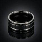 Unique Gents Titanium Steel Band in Black Gold