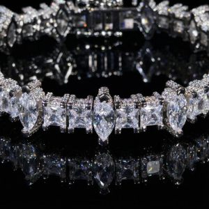 5mm Iced Out Marquise & Princess Cut Side Stone Tennis Bracelet