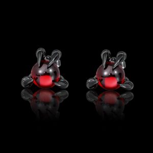 Red Bead Dragon Claw Earrings