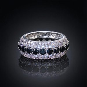 Iced Black & White Stones Ring for Men