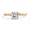 0.716CT Round Cut VVS Moissanite S925 Silver Engagement Ring