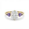 3.35CT Cushion Cut Diamond Three Stone Engagement Ring