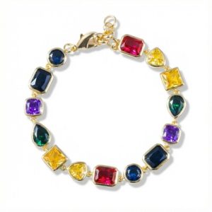 Multicolored and Mixed Shape Diamond Bracelet