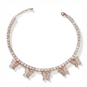 Iced Butterfly Tennis Anklet