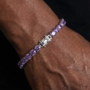 6mm Purple Tennis Bracelet in 18K White Gold