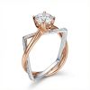 Two-tone Irregular Shaped Solitaire Engagement Ring