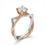 Two-tone Irregular Shaped Solitaire Engagement Ring
