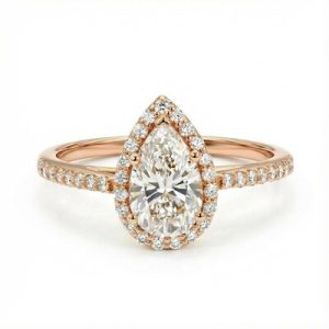 2.38CT Pear & Round Cut VVS Moissanite S925 Silver Engagement Ring