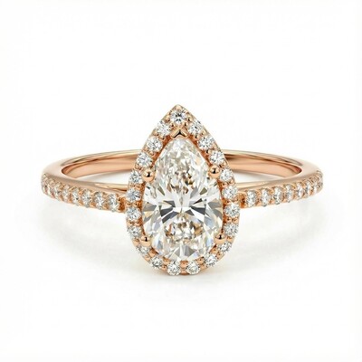 2.38CT Pear & Round Cut VVS Moissanite S925 Silver Engagement Ring