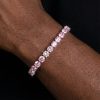 6mm Pink Tennis Bracelet in White Gold